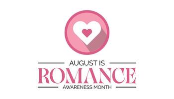 Romantik Bewusstsein Monat ist beobachtete jeder Jahr auf August.Banner Design Vorlage Illustration Hintergrund Design. vektor