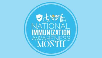 National Immunisierung Bewusstsein Monat ist beobachtete jeder Jahr auf August.Banner Design Vorlage Illustration Hintergrund Design. vektor