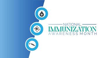 National Immunisierung Bewusstsein Monat ist beobachtete jeder Jahr auf August.Banner Design Vorlage Illustration Hintergrund Design. vektor