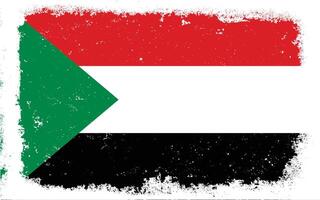 Jahrgang eben Design Grunge Sudan Flagge Hintergrund vektor