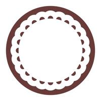 enkel geometrisk mörk brun cirkel ram gräns design dekorerad med djärv uddig spets kant vektor