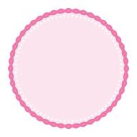 einfach dekorativ Rosa Spitze Kreis leer einfach Aufkleber Etikette Hintergrund Design vektor