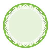 einfach elegant Grün kreisförmig Rahmen dekoriert mit runden überbacken Spitze Design vektor