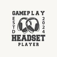 Headset Logo Design einfach Headset Spieler Illustration Vorlage vektor