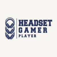 Headset Logo Design einfach Headset Spieler Illustration Vorlage vektor