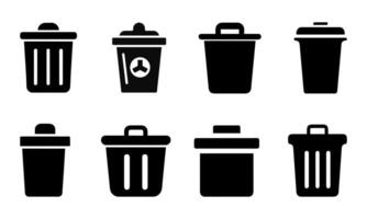 avfall behållare ikon svart Färg illustration vektor
