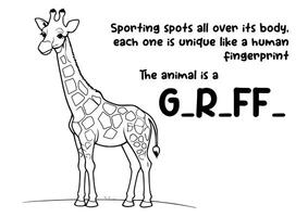 Färbung Buch Tier und einzigartig Tatsache Über Giraffe vektor