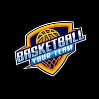 Basketball Logo Design Vorlage einfach Stil Design vektor