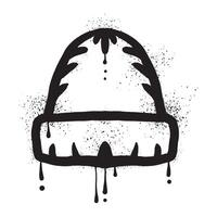 Mütze Hut Graffiti mit schwarz sprühen Farbe vektor