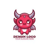 söt liten demon logotyp design vektor