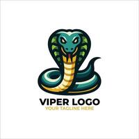 genial Viper Maskottchen Logo Design vektor