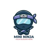 söt ninja logotyp design vektor