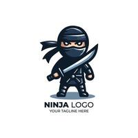 genial Ninja Maskottchen Design Logo vektor