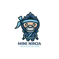 süß Ninja Logo Design vektor