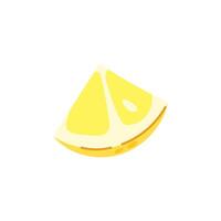 Zitrone Scheibe im eben Stil. frisch Zitrusfrüchte Frucht. Zutat zum Herstellung Limonade. Karikatur sauer Zitrone. vektor
