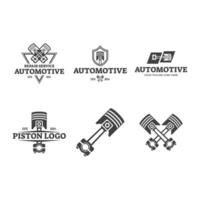 uppsättning av bil- kolv verkstad logotyp design modern bricka stil beställnings- bil service motor ställa in upp logotyp. vektor