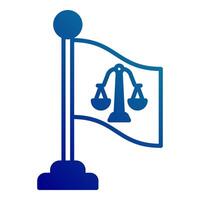 Gericht Symbol Flagge Symbol, Richter und Gericht Werkzeuge Symbol vektor