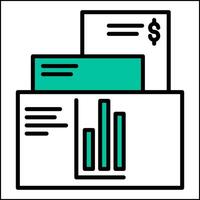 finanziell Unterlagen und Daten, Buchhaltung und Geschäft Symbol vektor