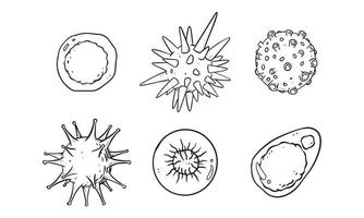 Satz von handgezeichneten Vektorillustrationen des Virus vektor
