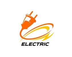 elektrisch Energie Symbol von Blitz, Kabel und Stecker vektor