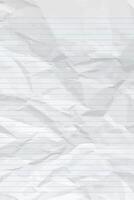 Weiß sauber zerknittert Notizbuch Papier mit Linien vektor