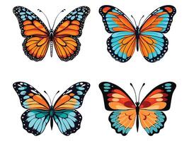 einstellen von Schmetterling Clip Art Illustration vektor