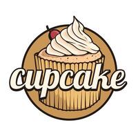 Cupcake Logo Zeichnung Design Vorlage vektor