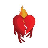 illustration av bruten hjärta brand vektor