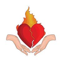 illustration av bruten hjärta brand vektor