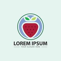 frukt ikon och frukt logotyp design färsk frukt tropisk natur mat illustration vektor
