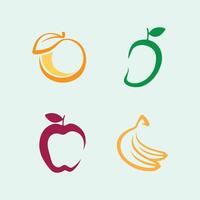 frukt ikon och frukt logotyp design färsk frukt tropisk natur mat illustration vektor