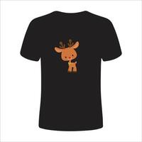 Weihnachten T-Shirt Design mit Jacquard Stricken. Bild von ein Santa's Hirsch mit rot Nase vektor