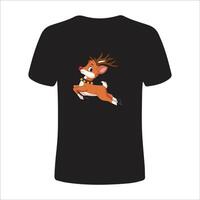 Weihnachten T-Shirt Design mit Jacquard Stricken. Bild von ein Santa's Hirsch mit rot Nase vektor