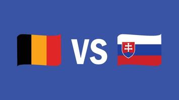 belgien och slovakia match design flagga europeisk nationer 2024 lag länder europeisk Tyskland fotboll symbol logotyp illustration vektor