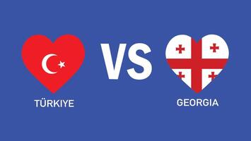 turkiye und Georgia Spiel Design Emblem Herz europäisch Nationen 2024 Teams Länder europäisch Deutschland Fußball Symbol Logo Illustration vektor