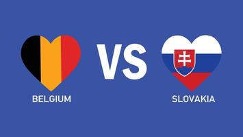 belgien och slovakia match design hjärta emblem europeisk nationer 2024 lag länder europeisk Tyskland fotboll symbol logotyp illustration vektor
