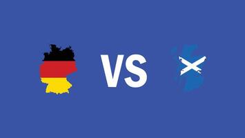 Deutschland und Schottland Spiel Design Karte Flagge europäisch Nationen 2024 Teams Länder europäisch Deutschland Fußball Symbol Logo Illustration vektor