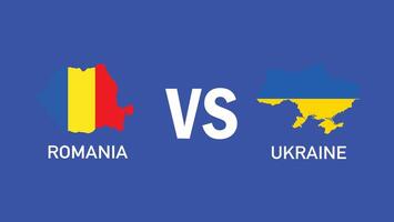 rumänien och ukraina match design emblem Karta europeisk nationer 2024 lag länder europeisk Tyskland fotboll symbol logotyp illustration vektor