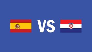 Spanien och kroatien match design emblem europeisk nationer 2024 lag länder europeisk Tyskland fotboll symbol logotyp illustration vektor