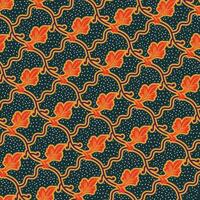 Blumen- geometrisch Jahrgang Batik Muster vektor