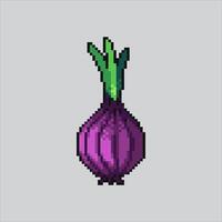 Pixel Kunst Illustration rot Zwiebel. pixelig Zwiebel. Lebensmittelgeschäft Schalotte pixelig zum das Pixel Kunst Spiel und Symbol zum Webseite und Spiel. alt Schule retro. vektor