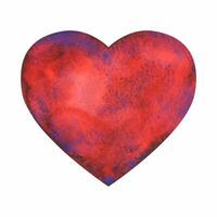 einfach Aquarell rot Blau Herz zum glücklich Valentinsgrüße Tag Karte oder T-Shirt Design. Romantik, Beziehung und Liebe. Herz Illustration. Hand gezeichnet Stil vektor
