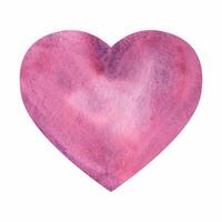 einfach Aquarell Rosa Blau lila Herz zum glücklich Valentinsgrüße Tag Karte oder T-Shirt Design. Romantik, Beziehung und Liebe. Herz Illustration. Hand gezeichnet Stil vektor