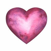 einfach Aquarell Rosa Blau lila Herz zum glücklich Valentinsgrüße Tag Karte oder T-Shirt Design. Romantik, Beziehung und Liebe. Herz Illustration. Hand gezeichnet Stil vektor