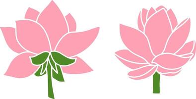 Schablone Lotos Rose Blume Clip Art Hand gezeichnet Karikatur Natur vektor