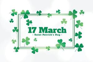 Grün Kleeblatt Blätter st Patricks Tag Hintergrund vektor