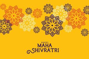 glücklich maha Shivratri ethnisch Stil Blume Design vektor