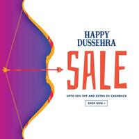 glücklich Dussehra Festival Verkauf Rabatt Banner Design vektor