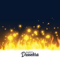 brinnande brand flamma Lycklig Dussehra festival bakgrund vektor
