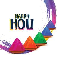 abstrakt färgrik Lycklig holi indisk festival lyckönskningar vektor